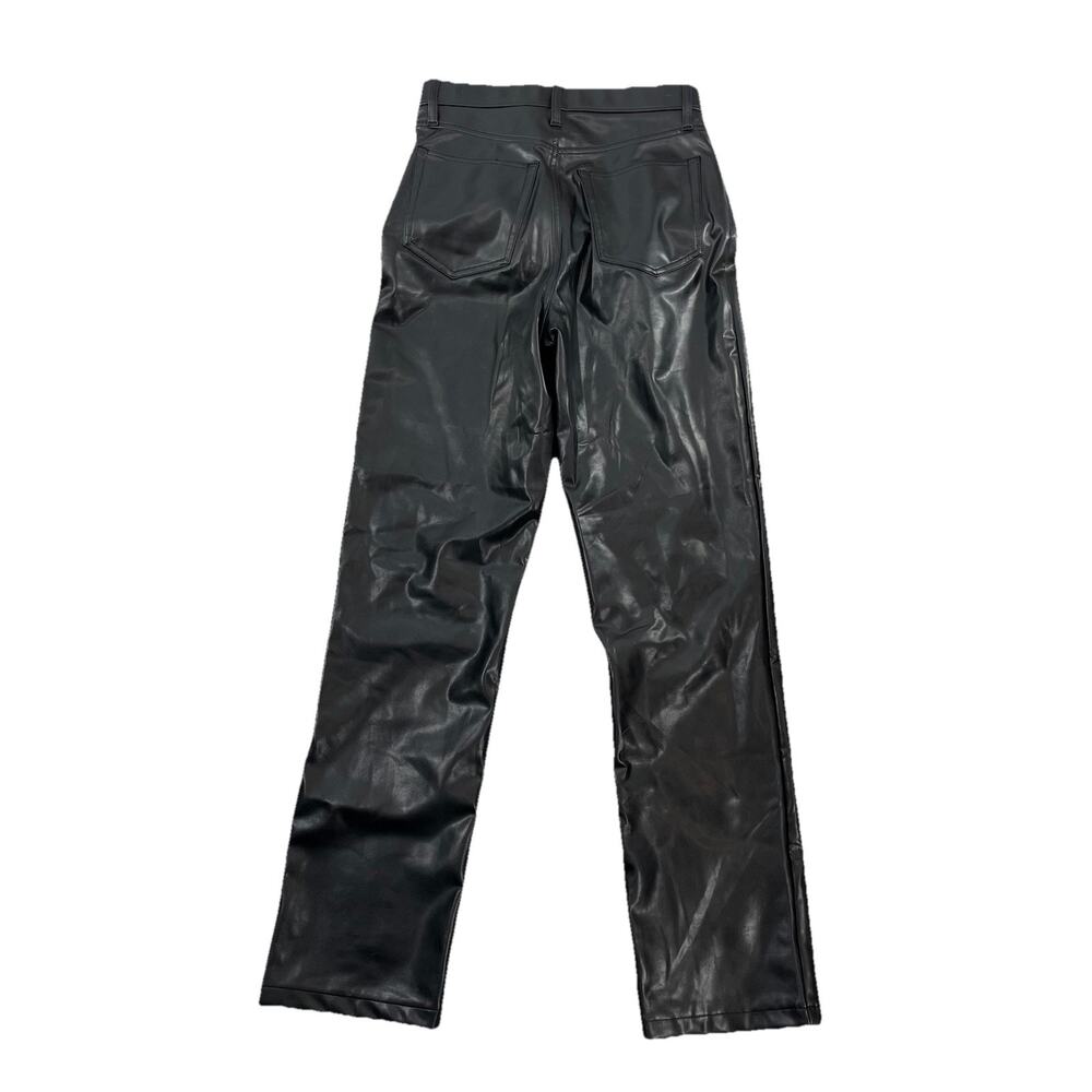 Abercrombie & Fitch The 90s Straight Ultra High Rise Leather Pant Size 6L 58-13